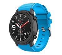 22mm Strap For Garmin Forerunner 745/265/255/955/570/970 Vivoactive 4/ Venu 2/3 / 4 Music Soft Silicone Sport Band Classic Buckle (Sky Blue)