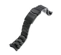 22mm Super-O Boyer Metal Strap for Seiko 5 SRPD79K1 Diamond-Like Carbon DLC Black Coating