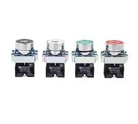 22mm Symbol Momentary Reset Pressing Push Button Switch 10A 1NO 1NC Start Stop Black/White Arrow XB2 Series(Green- -) Controls Switches
