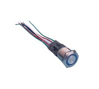 22mm thread mounting illuminated ring led self-locking switch IP67 wiring harness button switch IDGTTLDF(12V Yellow LED)