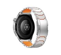 22mm Titanium+Silicone Band For Huawei Watch Ultimate 2 GT6 GT5 Pro GT4 46mm Replace Metal Bracelet Accessories(Titanium Orange,For GT6 46mm)