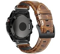 22mm Top Grain Bands for Garmin Instinct 3 45mm/3 Solar 45mm, Instinct 2/2 Solar, Crocodile Pattern Business Straps Compatible with MARQ, Tactix 8 47mm, Epix Pro 47 mm, Approach S60/S62