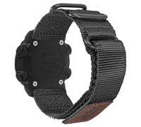 22mm Triple-Ring Metal Buckle Leather & Nylon Magic Tape Watch Strap for Carbinox Edge/X-Ranger/Vortex/Blaze Square, Amazfit T-Rex 3 Pro 48mm, Suunto Run/9 Peak, Garmin Forerunner 265 ect.