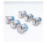 22mm Two Way Switch On Off PC Power Metal Waterproof Push Button Switch 12v Momentary Latching NC 5V 220V Push Lock Switch Red IDGTTLDF(Flat Circle Green,3-6V)