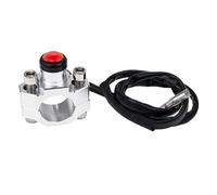22mm Universal Motorcycle Engine Start Stop Kill Switch, CNC Aluminum Momentary Push Button Dual Switch for Off-Road for Dirt Bike for ATV 125-450cc Compatible with for Honda for Yamaha(Silver)