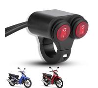 22mm Universal Motorcycle Handlebar Switch, 12V Motorcycle Handlebar Switches On Off Waterproof Headlight Brake Fog Lights Horn Dual Control Button Switch for 7/8" (22mm) Handlebars (C)