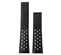 22mm Vintage Leather Watch Strap Folding Clasp for Tag Heuer Monaco Carrera | Perforated Racing Leather Replacement Band Vintage Casual Dress Men Women