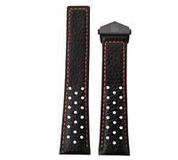 22mm Vintage Leather Watch Strap Folding Clasp for Tag Heuer Monaco Carrera | Perforated Racing Leather Replacement Band Vintage Casual Dress Men Women