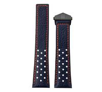 22mm Vintage Leather Watch Strap Folding Clasp for Tag Heuer Monaco Carrera | Perforated Racing Leather Replacement Band Vintage Casual Dress Men Women