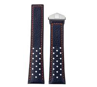22mm Vintage Leather Watch Strap Folding Clasp for Tag Heuer Monaco Carrera | Perforated Racing Leather Replacement Band Vintage Casual Dress Men Women