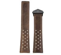 22mm Vintage Leather Watch Strap Folding Clasp for Tag Heuer Monaco Carrera | Perforated Racing Leather Replacement Band Vintage Casual Dress Men Women