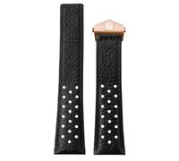 22mm Vintage Leather Watch Strap Folding Clasp for Tag Heuer Monaco Carrera | Perforated Racing Leather Replacement Band Vintage Casual Dress Men Women