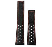 22mm Vintage Leather Watch Strap Folding Clasp for Tag Heuer Monaco Carrera | Perforated Racing Leather Replacement Band Vintage Casual Dress Men Women