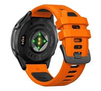22mm Watch Band for Garmin Forerunner 970/965/955/945/935 - Soft Silicone Replacement Band Watch Strap for Garmin Watch (Orange/Black)