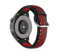 22mm Watch Strap for Huawei Watch3 /Huawei Watch 3 Pro,Silicone Band WristStrap,Replacement Bracelet Wristband Wrist Strap for Huawei Watch GT2 Pro/Watch GT 42mm/46mm/Garmin Venu 2 (black red)