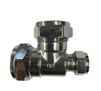 22mm x 15mm x 22mm Compression Chrome Reducing Tee