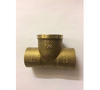 22mm x 22mm x 3/4" Threaded Centre Tees - End Feed - Bag of 2