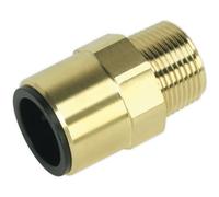 22mm X 3/4" Bspt Brass Straight Adapter - Air Supply Ring Main Pipe Male Thread