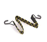 22MM X 60CM YELLOW/BLACK FLAT ELASTIC BUNGEE STRAPS - PACK OF 2 OR 10 (10 PACK - 22mm x 60cm)