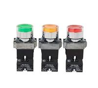 22mm XB2-BW3361 3462 Round Push Button Switch 1NO 24V/AC220V/AC380V(Yellow-NO,220V_NEON)