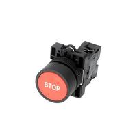 22mm XB2-EA Plastic Push Button Switch Start/Stop Black/White Arrow 10A/415V Self-Reset/Momentary Symbol Push Button Switch(STOP)