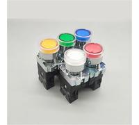 22mm XB2 Push Button Switch with LED/Neon Light 1NO 12V 24V 36V 110V 220V 380V Green,Red,Yellow,Blue(NO,LED,12 V)