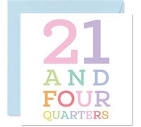 22nd Birthday Cards for Women Men - 21 and four quarters - Happy Birthday Card for 22 Year Old Woman Man Friend Auntie Sister Cousin, 145mm Bday Greeting Cards