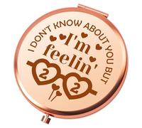 22nd Birthday Compact Mirror for Women Her Happy 22nd Birthday Gift 22 Years Old Gift for Friends Sisters Daughter Bestie Sweet 22 Year Old Gifts for Girl Round Rose Gold Makeup Mirror
