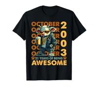22nd Birthday Cow Legends October 2003 22 Years Old Mens T-Shirt