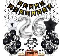 22nd Birthday Decoration, Black Cake Decoration Birthday 16 Years Boy, Black and White Party Decoration, 16th Birthday Girl Boy, Cake Decoration 16th Birthday Boy Girl Birthday Decoration 16 Years Gir