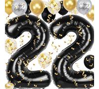22nd Birthday Decorations for Men, 40 inch 22 Balloon Numbers, 18 pcs 12 inch Balloons for Men Women Birthday Anniversary Party Decoration