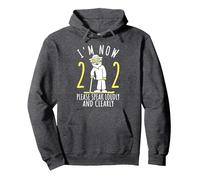 22nd Birthday For Him, Men | I'm Now 22 Years Old, Cool BDay Pullover Hoodie, Adult Unisex, Dark Heather Grey, XX-Large
