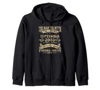 22nd Birthday Gifts For Men Mythology Of September 2003 Zip Hoodie