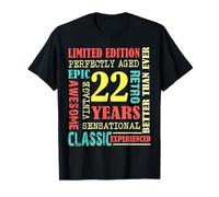 22nd Birthday Tee Gift Vintage Awesome Epic Retro 22 Yrs Old T-Shirt
