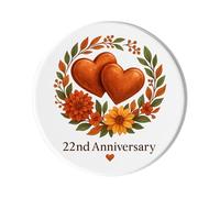 22nd Wedding Anniversary, Copper Theme Fridge Magnet: Cute Handmade Keepsake for Wife Husband Couples
