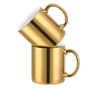 22oz Coffee Mugs gold Ceramic Mugs set of 2 Ceramic Cups for Coffee, Tea, Cocoa (22oz)