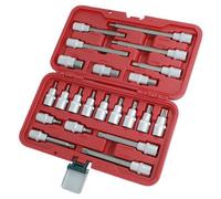 22Pc 1/2" Inch Drive Hex Spline & Star Bit Socket Set In Case (Neilsen Ct1544)