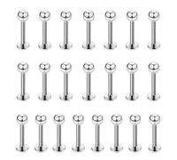 22PCS 16g Stainless Steel Lip Rings Set - Perfect for Lip, Tragus, Cartilage, and Helix Piercings, Includes Different Post Lengths 6-12mm. Get Stylish with Surface and Vertical Labret Jewelry, Helix