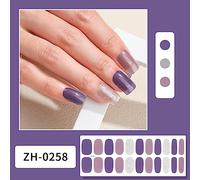 22Pcs Adhesive Full Wrap Gel Art Sticker Gel Wrap Semi Cured Gel Polish Strips Decals