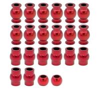 22PCS Aluminum Alloy Ball Head RC Upgrade Parts for ARRMA 1/10 Senton/Granite/Typhon 4x4 550, Big Rock/Vorteks 4x4 3S RC Car (Red)