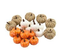 22PCS Autumn Decorations Artificial Pumpkins Set, Assorted Faux Harvest Pumpkins for Halloween Fall Wedding Thanksgiving Seasonal Holiday Pumpkin Ornament