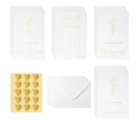 22pcs Bridesmaid Proposal Card Set, White Gold Will You Be My Maid of Honor Proposal Card with Envelopes and Stickers Creative Matron of Honor Card Bridesmaid Proposal Gifts for Wedding Bridal Shower