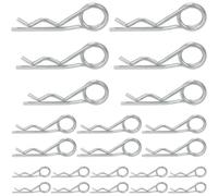 22pcs Cotter Pins R Clips,Double Winded Retaining Spring Hitch Cotter , Galvanized Steel R-shaped Split Pins (2.5-5mm)