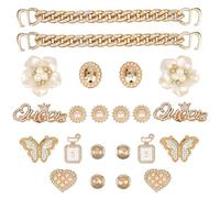 22PCS Croc Charms - Crystal Diamond Bling Shoe Accessories for DIY Clog Sandals, Women & Girls Birthday & Christmas Party Gifts