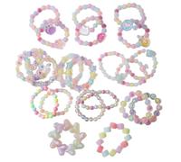 22pcs Cute Bracelets, Friendship Bracelets, Colored Bead, Acrylic bracelet, Heart-shaped Candy Bracelet, for Gift, Parties, Birthday Gift