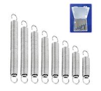22pcs Extension Springs Assortment Kit, Length 5cm 6cm 7cm 8cm 9cm 10cm 11cm 12cm, Wire Diameter 1.2mm, Outside Diameter 12mm, Mechanical Strong Extension Springs with Hook Ends for DIY Repair
