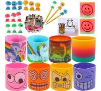 22Pcs Fidget Toys Set, Magic Spring Toys & Emoji Pencil Toppers for Kids | Party Bag Fillers, Birthday Stocking Stuffers, School Prizes, Sensory Stress Relief Toys, 3+ Years