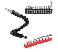 22PCS Flexible Drill Bit Extensions Set Adapter,11.8 inch Bendable Flexible Extension Bit,12Pcs Screwdriver Bit Set and 9Pcs Sleeve,Bits Soft Shaft for Drive Shaft Tip