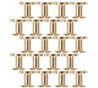 22pcs Golden Zinc Alloy Chicago Screws for Bookbinding Leather Craft | M3x8mm Size, Adjustable Tightness, Secure Fastening, Vintage Finish, for Bags and Belts