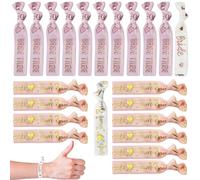 22PCS Hen Party Wristbands Set, Team Bride Bracelets Hen Party Decoration, Bride Wristbands for Wedding, Bachelorette Party, Engagement (2X White Bride+ 10x Pink Team Bride+ 10x Rose Gold Team Bride)